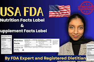 design USA fda nutrition and supplement facts label