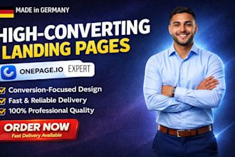 design one page german website, onepage io website design, onepage io expert