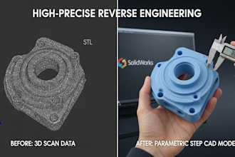 do reverse engineering, 3d scanning, and stl to step cad modeling
