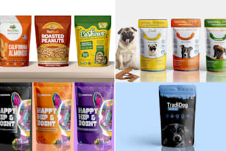 design pet food packaging, cat dog food packaging, pet food beauty products