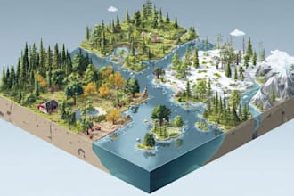 create a isometric map vector illustration