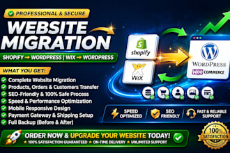 migrate shopify dropshipping ecommerce store transfer wix to wordpress migration