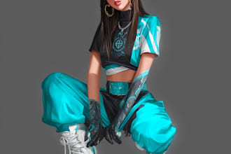 draw your characters and fanart in semi realistic art