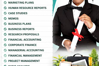 write accounting, finance, economics, and project management