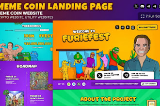 meme coin landing page, meme coin website, crypto website, utility websites