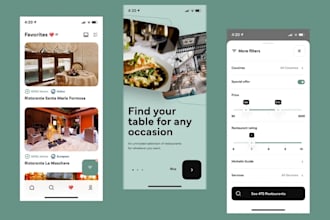 develop restaurant booking app, table reservation app, food ordering app
