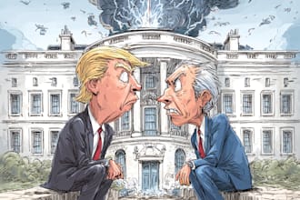 design an political or satirical cartoon