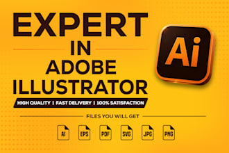 deliver adobe illustrator work in svg, pdf, ai, eps