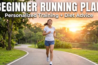 create beginner running training plan and diet advice
