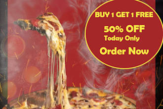 design modern pizza flyer, food poster and restaurant ad