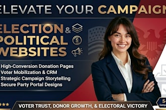 build election campaign website, political party website, election donation site