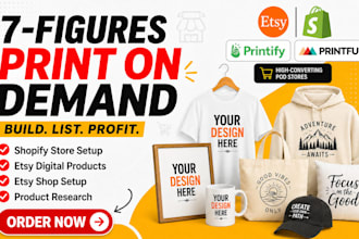 setup print on demand store, etsy shop setup, printify, printful, etsy pod store