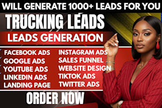 verified trucking leads freight leads shipper leads logistics leads facebook ads