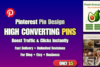 create high converting pinterest pin design for blog, etsy and business