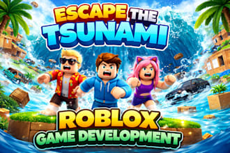 create tsunami escape for brainrot, escape the tsunami roblox game development