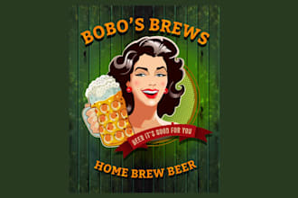 design unique home brew wall art logo