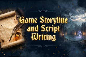 write a professional game storyline script and dialogue