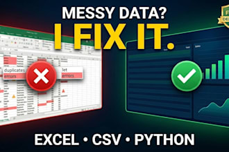 fix messy excel or csv data and turn it into clean insights using python