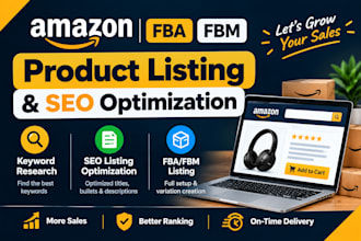 do amazon fba fbm product listings, seo listing optimization for pl