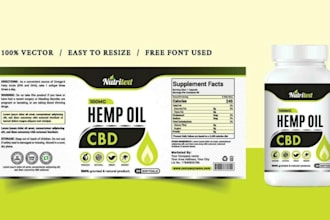 design nutritional supplements packaging, health drink label mockup and wrapper
