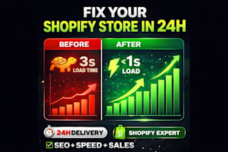 do shopify store maintenance and optimization for speed, SEO and sales