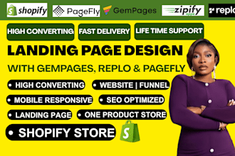 shopify landing page, product page, shopify dropshipping, gempages pagefly replo