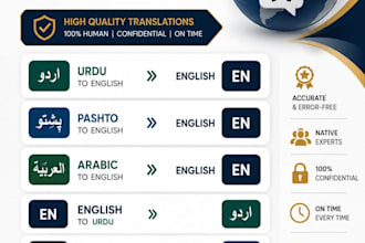 do accurate translation english to urdu pashto arabic
