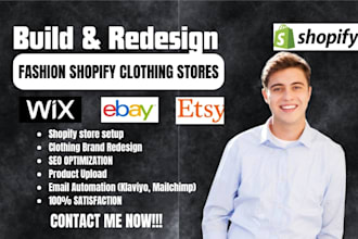 build fashion shopify store, redesign shopify clothing brands apparel store