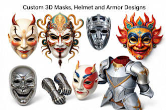 sculpt custom 3d mask, helmet, cosplay armor in printable stl file