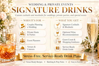 create custom signature cocktails for your wedding or event