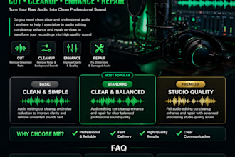 do audio editing, cut, cleanup, enhance, repair your audio