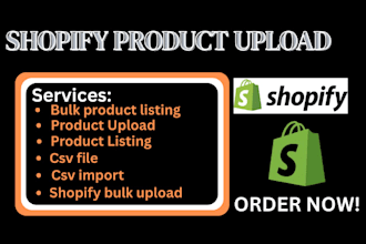 do shopify csv bulk product upload, product listing, data entry, data collection