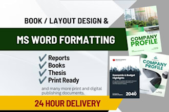 professionally format books, reports and word documents