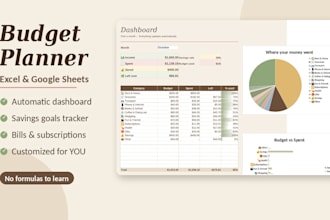 create a custom budget planner spreadsheet in excel or google sheets