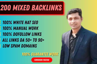 provide 200 high quality mixed backlinks on high da websites
