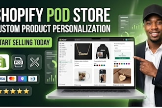 create shopify pod store with custom product personalization