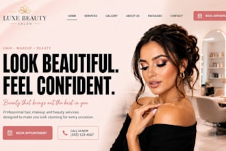 build wix beauty salon website makeup hair beauty website with booking