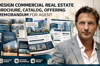 design commercial real estate brochure, catalog, offerring memorandum for agent