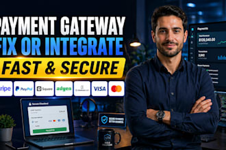 fix or integrate stripe api, paypal, square, adyen, checkout API payment gateway