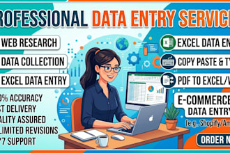 do data entry, excel data cleaning, and formatting