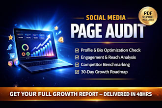 audit your instagram, facebook page, deliver a full social media growth report