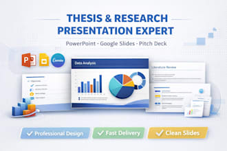design professional thesis, research, and powerpoint presentation