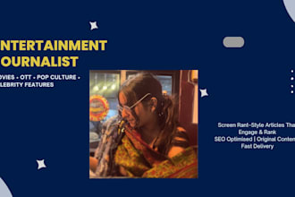write a music, culture or entertainment article or blog post