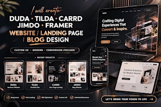 create duda tilda carrd jimdo framer website landing page blog design custom ux