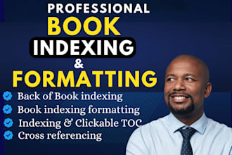 create comprehensive back of book indexing, book indexing formatting, book index