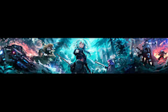 design youtube banner, twitch banner, discord banner