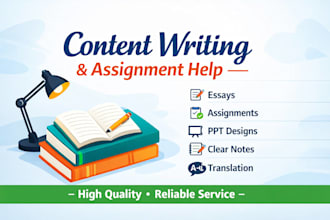 do content writing, research, assignments,