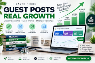 provide health niche guest posts and SEO backlinks