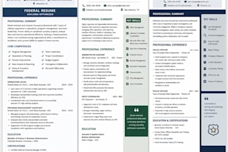 write a professional resume for civilian, federal jobs and military transition