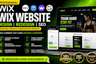 design wix website, redesign wix booking website wix membership website with SEO